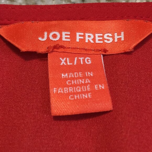 Poppy Red Sheer Single Button Peasant Sleeve Blouse - Picture 10 of 16